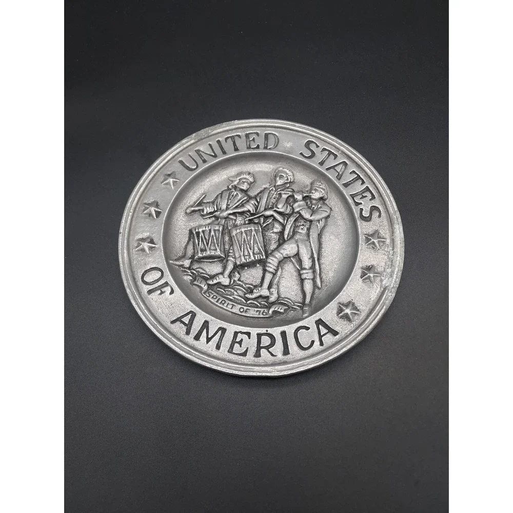 Vintage 1972 Sexton Collectible Metal Plate Americana Seal Eagle Wall Decor